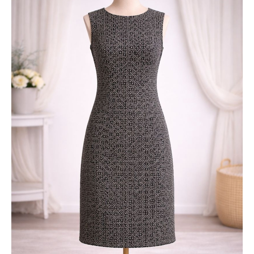 Ann Taylor Black and Cream Sheath Dress